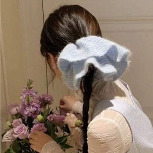 Elegant Blue Hair Scrunchie K22